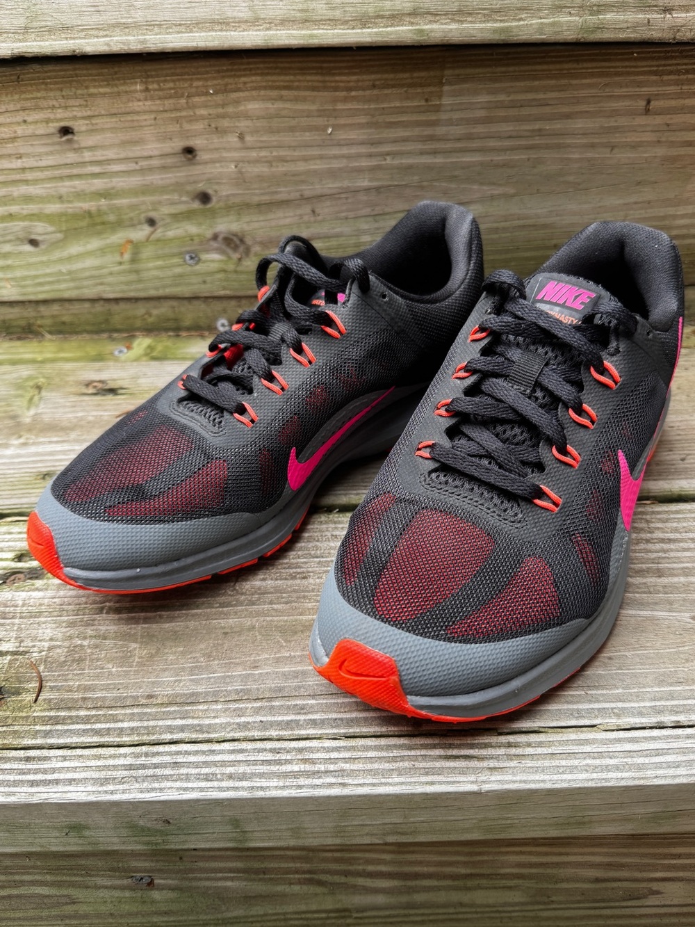 Nike Air Max Dynasty 2 Running Shoes Women 8 Black Pink Gray Mesh 852445-002